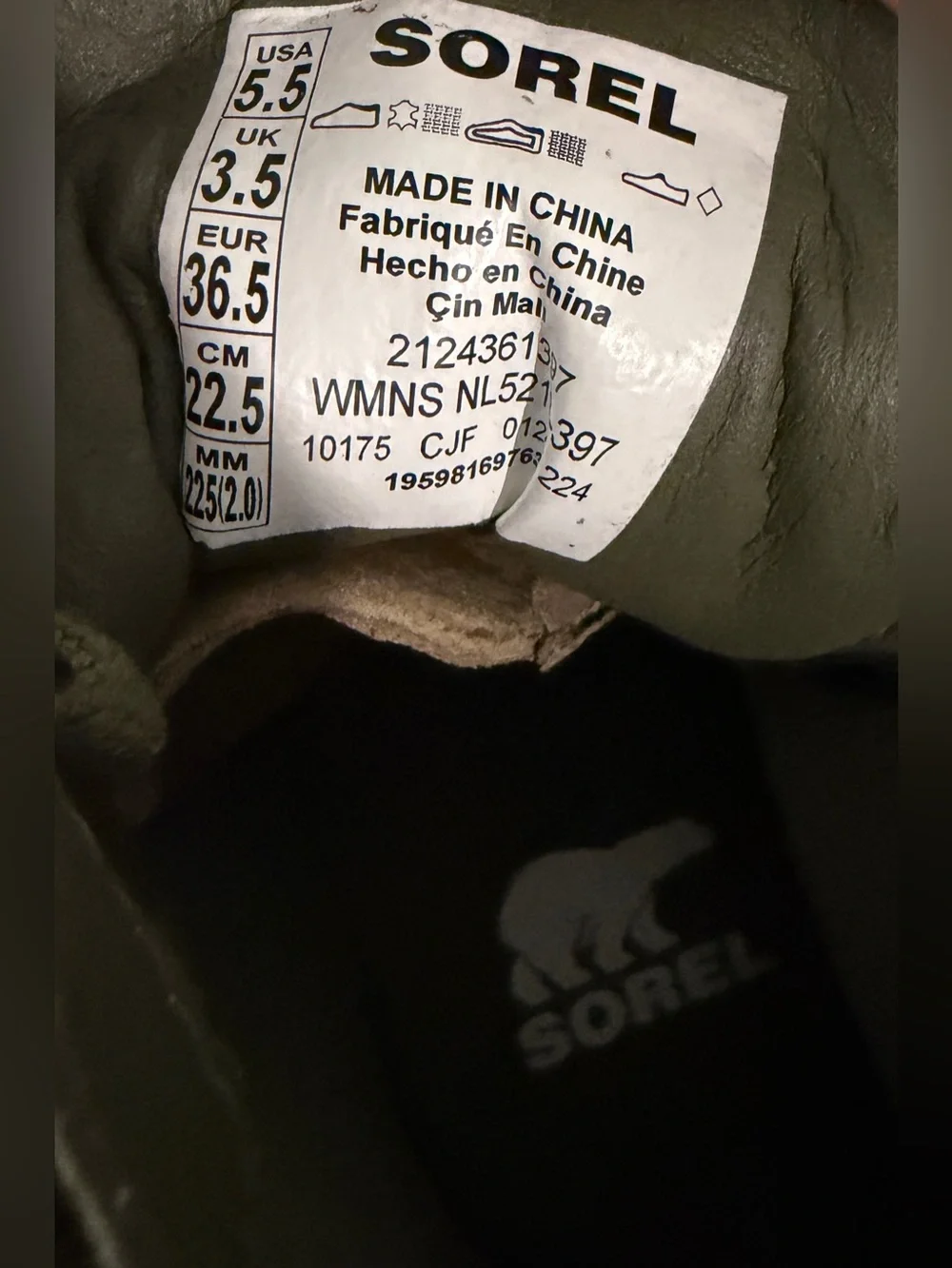 Sorel Women Size 5.5 Evie II NW Lace Stone Green Waterproof Wedge Booties Boots